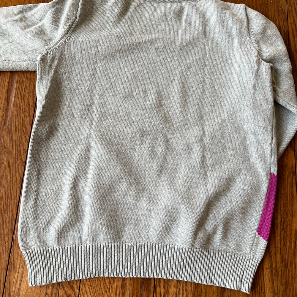 Tulle ladies large knit sweater gray with pink deer - Picture 3 of 3